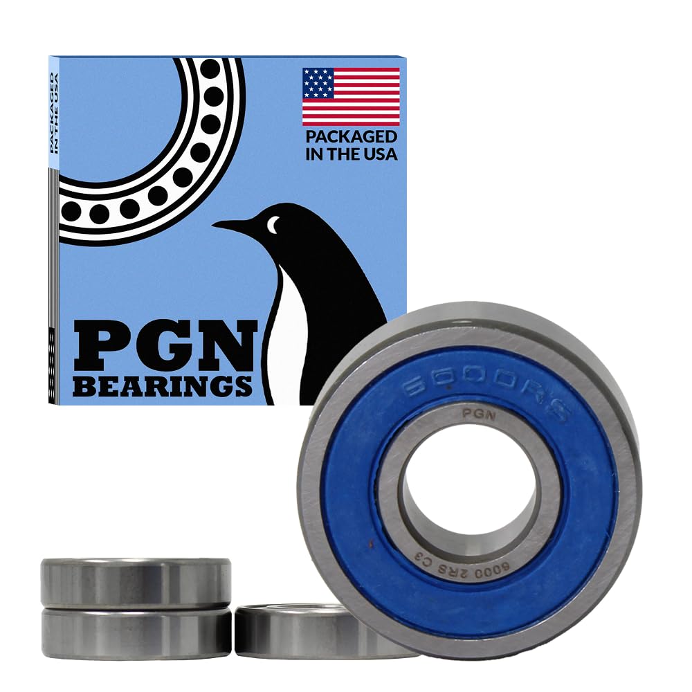 Amazon.com: PGN 6000-2RS (4 Pack) Ball Bearing 10x26x8mm Chrome